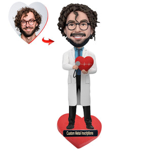 A Cardiologist Custom Bobblehead with  Metal Inscription