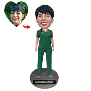 A Competent Doctor Custom Bobblehead with  Metal Inscription