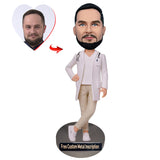 A Confident Doctor Custom Bobblehead with  Metal Inscription