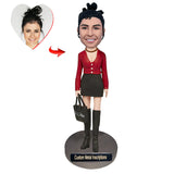 A Graceful Woman Custom Bobblehead with  Metal Inscription