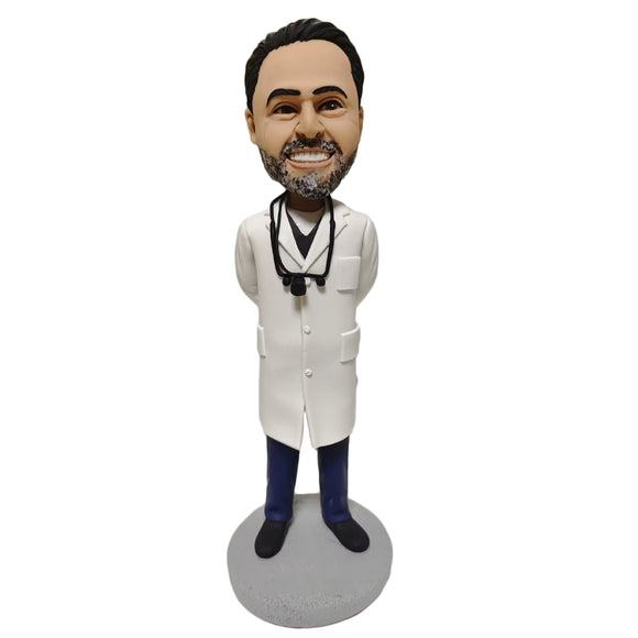 A Resident Doctor with A Stethoscope Custom Bobblehead