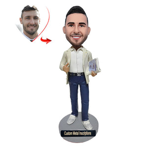 A Shrewd Man Custom Bobblehead with Metal Inscription