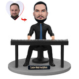 A Talented Pianist Custom Bobblehead with Metal Inscription