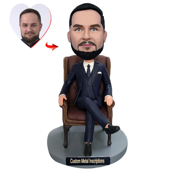 Office Manager Custom Bobblehead with Metal Inscription