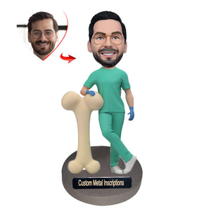 Pet Doctor Custom Bobblehead with  Metal Inscription