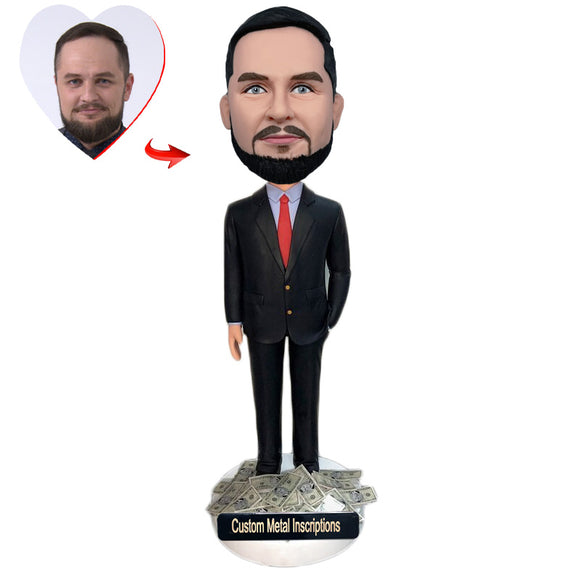 Unique Gift for Manager Custom Bobblehead with Metal Inscription