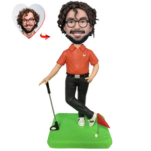 Playing Golf Man Custom Bobblehead