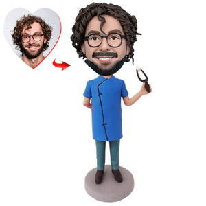 Dentist With Tooth Extraction Forceps Custom Bobblehead