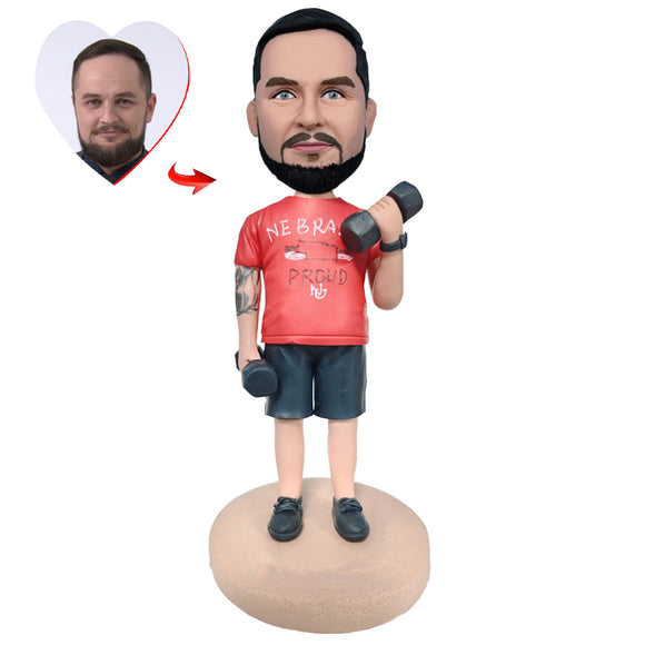 Male With A Dumbbell Custom Bobblehead